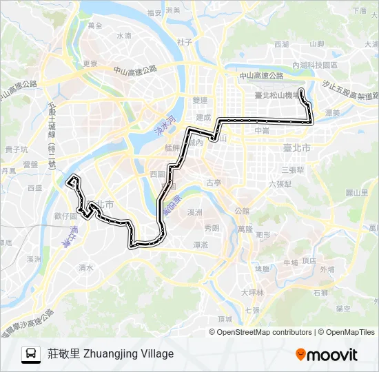 307莒光往板橋前站 Bus Line Map
