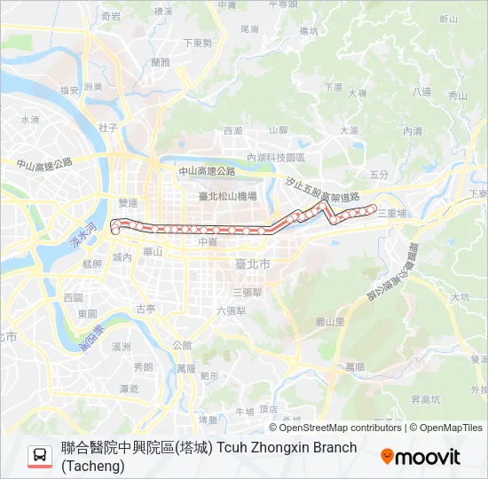 紅25 Bus Line Map