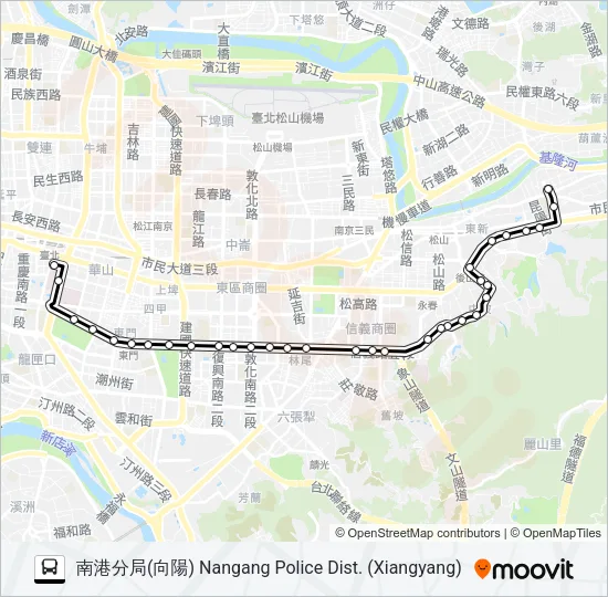 巴士信義幹線的線路圖