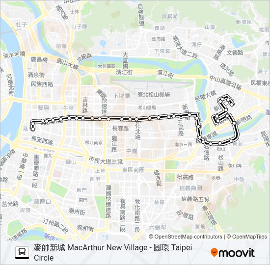 民生幹線 Bus Line Map
