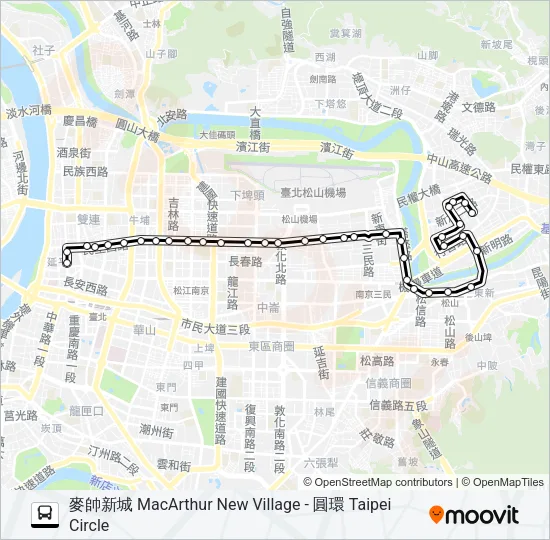 民生幹線 Bus Line Map