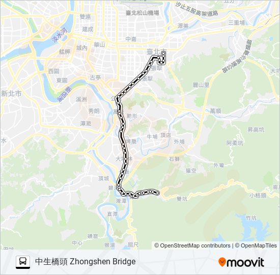 巴士基隆路幹線的線路圖