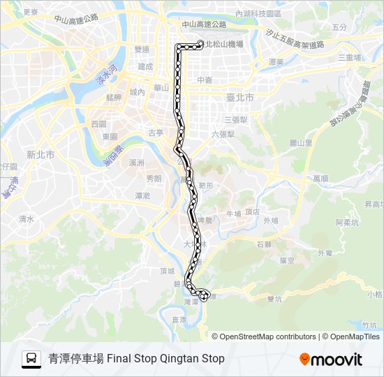 巴士松江新生幹線的線路圖