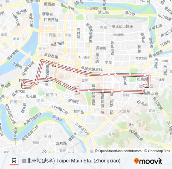 臺北觀光巴士紅線 bus Line Map