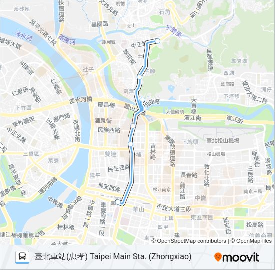 臺北觀光巴士藍線 Bus Line Map