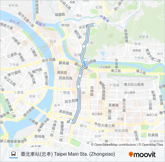 臺北觀光巴士藍線  Line Map