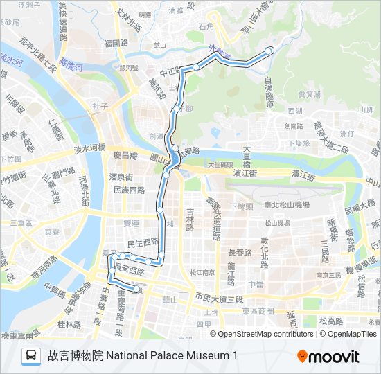 臺北觀光巴士藍線 Bus Line Map