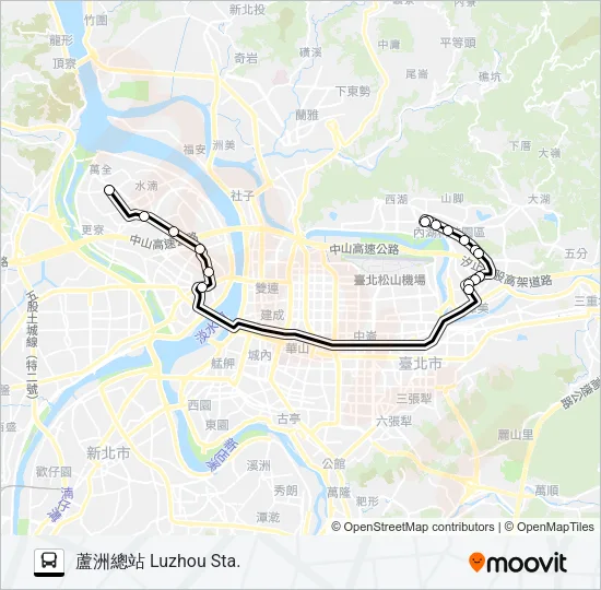 內科6(蘆洲站-內科) Bus Line Map