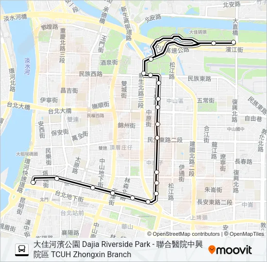巴士市民小巴9不經中興院區的線路圖