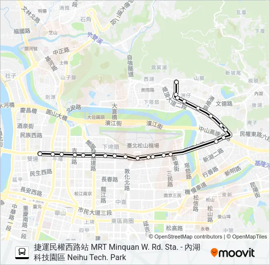 內科18(捷民權西-內科) Bus Line Map