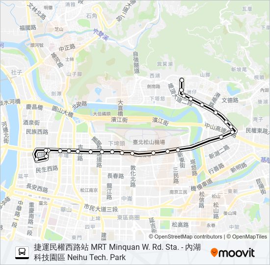 內科18(捷民權西-內科)的線路圖