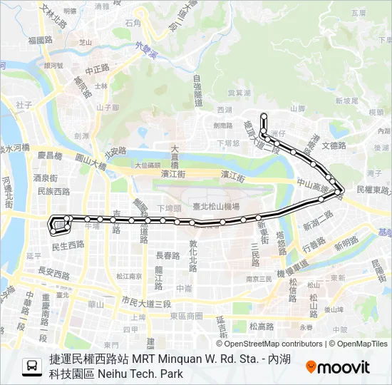 內科18(捷民權西-內科) Bus Line Map