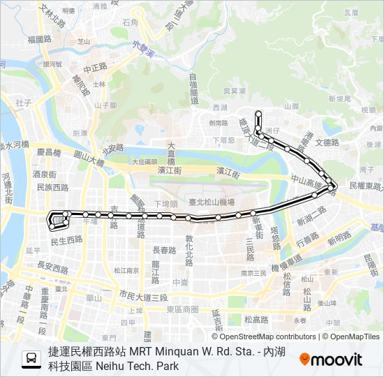 內科18(捷民權西-內科) bus Line Map