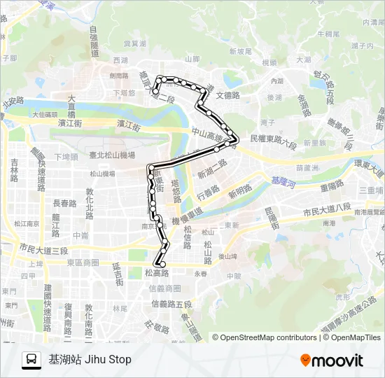 巴士內科19(捷市政府-內科)的線路圖