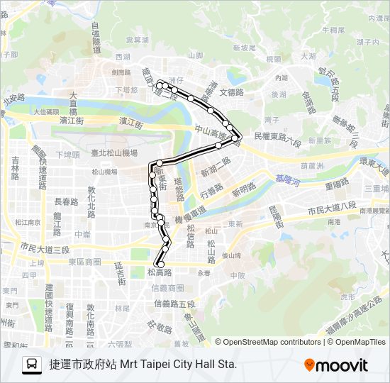 內科19(捷市政府-內科) Bus Line Map