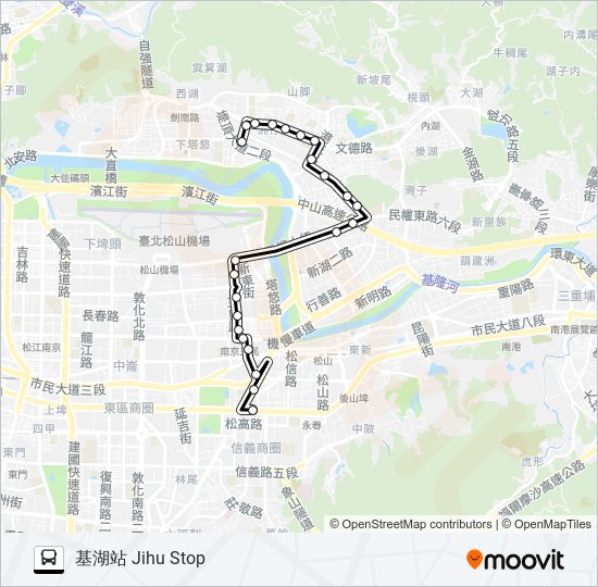 巴士內科19(捷市政府-內科)的線路圖