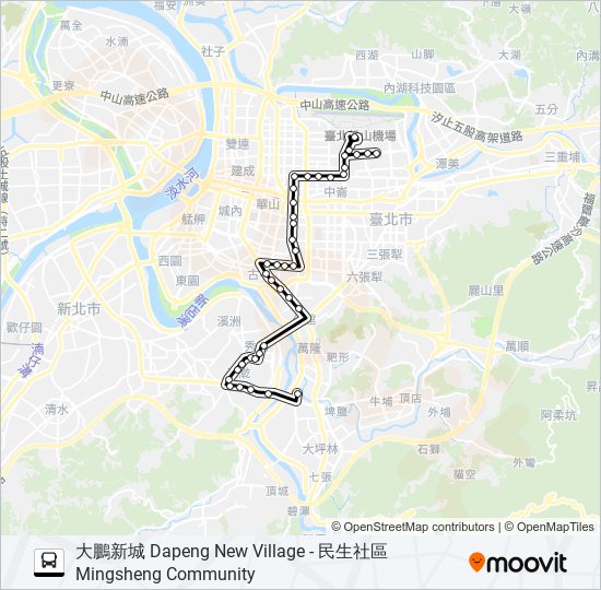 254 bus Line Map