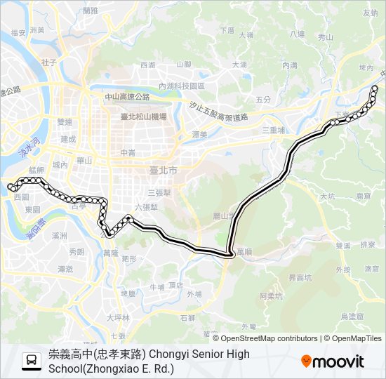 907 Bus Line Map