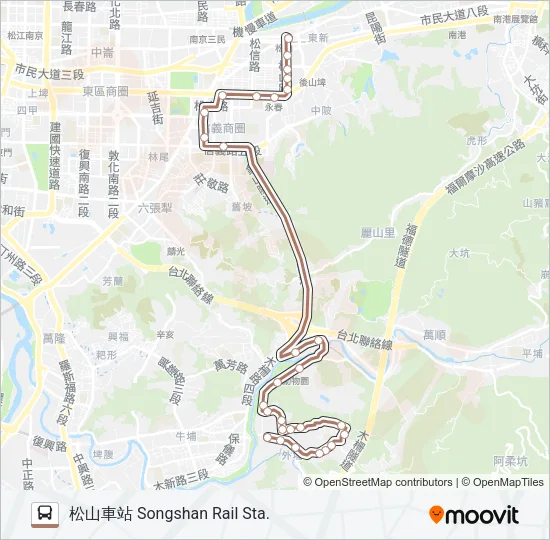 棕18 Bus Line Map