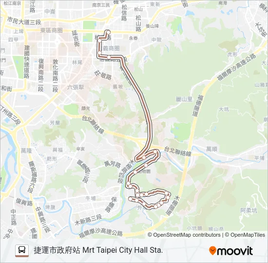 巴士棕18的線路圖