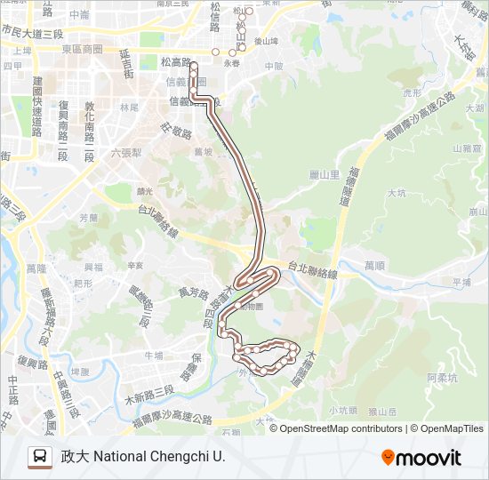 棕18 Bus Line Map