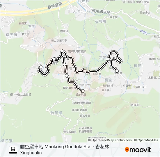 貓空右線 Bus Line Map