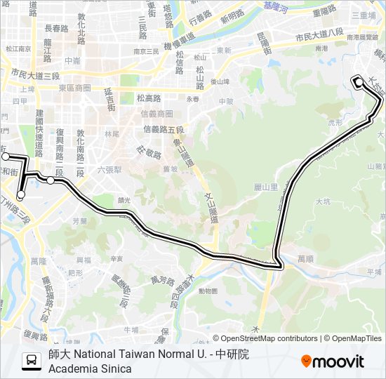 通勤7去程半路線 時刻表 站點和地圖 中研院academia Sinica 更新