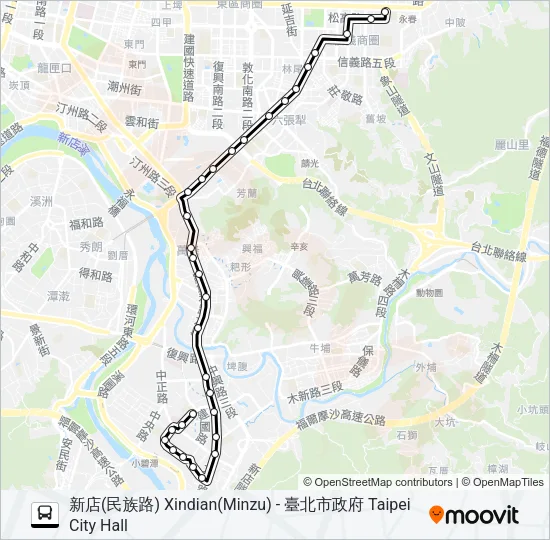 通勤13去程半 Bus Line Map