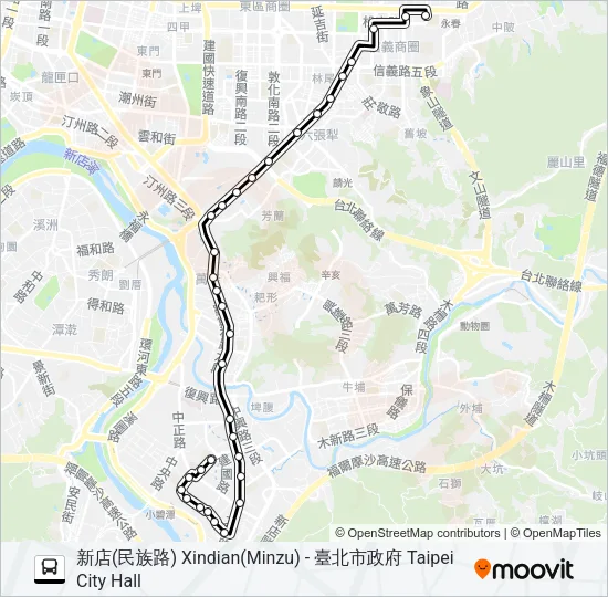 通勤13去程半 Bus Line Map
