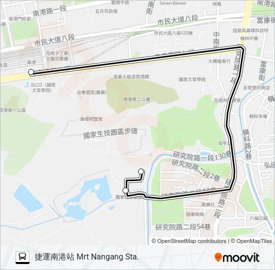 通勤16去程半 Bus Line Map