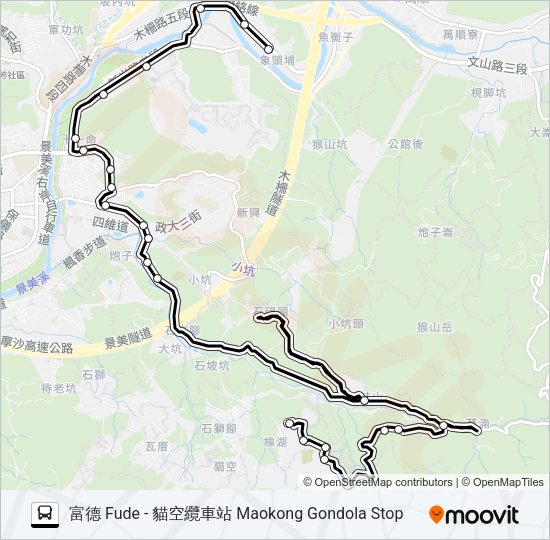 貓空左線-動物園線 Bus Line Map