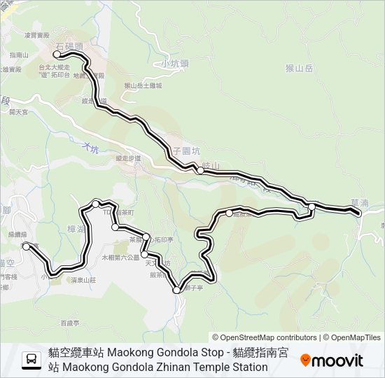 貓空左線-指南宮線 Bus Line Map