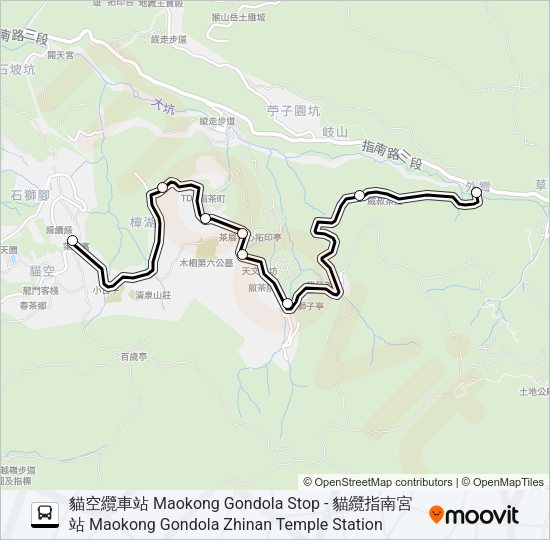 貓空左線-指南宮線 Bus Line Map