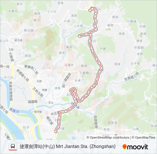 紅5 Bus Line Map