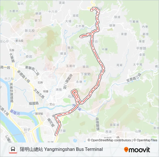 紅5 Bus Line Map