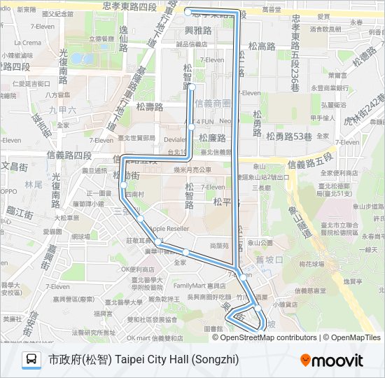 藍5 Bus Line Map