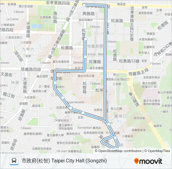 藍5 Bus Line Map