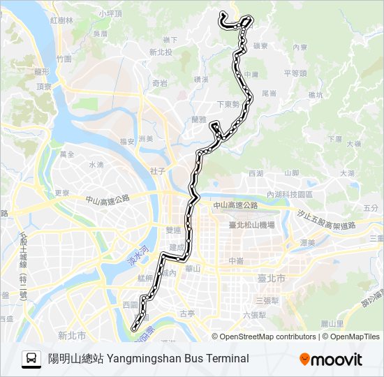 巴士260往東園的線路圖