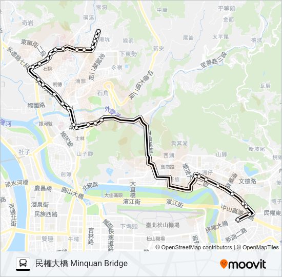 內科13往內科 Bus Line Map