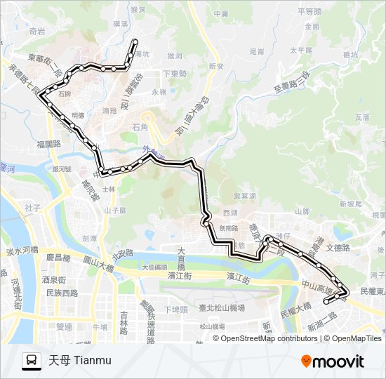內科13往內科 Bus Line Map