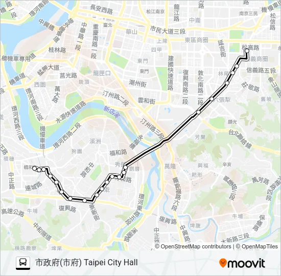 巴士通勤11去程半的線路圖