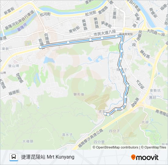 藍25 Bus Line Map