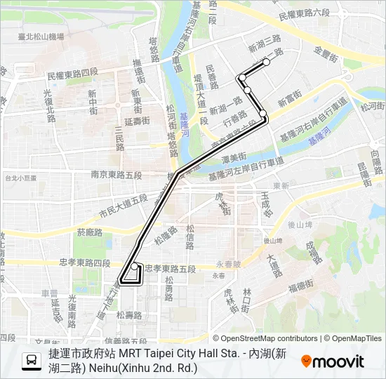 巴士內科5往內科的線路圖
