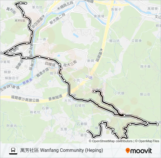 巴士小10經指南宮的線路圖