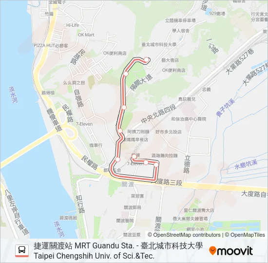 巴士紅55區的線路圖