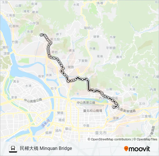 巴士內科16往內科的線路圖