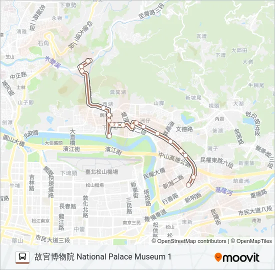 巴士棕20不經美堤的線路圖