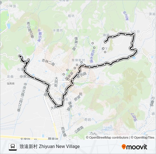 小7經嶺腳珠海路 Bus Line Map