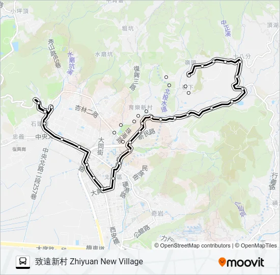 巴士小7經嶺腳珠海路的線路圖