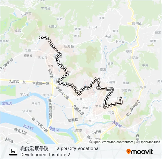602大南北投發半趟 Bus Line Map